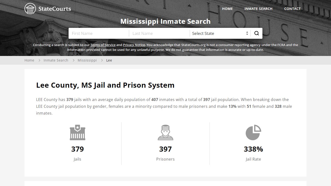 Lee County, MS Inmate Search - StateCourts