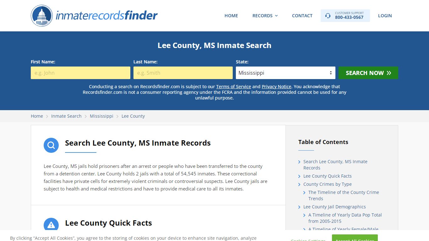 Lee County, MS Inmate Lookup & Jail Records Online